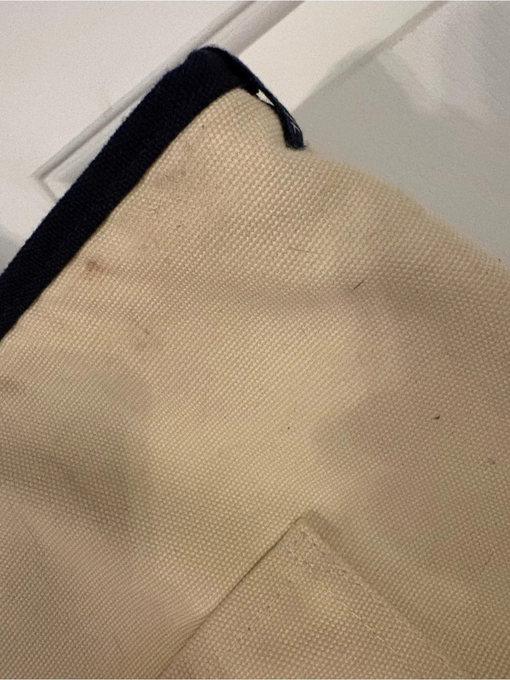 Canvas Flower Thermal Tote Bag in Cream and Navy